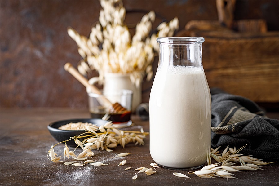 bottle with oat milk story